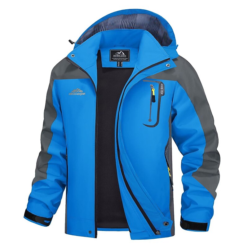 Women's Waterproof Hiking Jacket Rain Jacket Hiking Windbreaker Outdoor Thermal Warm Waterproof Windproof Quick Dry Outerwear Hoodie Raincoat Fishing Climbing Camping / Hiking / Caving Red Blue Green3