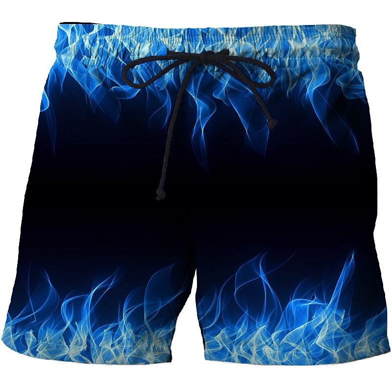 Men's Graphic Optical Illusion Abstract Swim Trunks Swim Shorts Board Shorts Mid Waist Fashion Hawaiian Boho Casual Daily Holiday Drawstring Elastic Waist 3D Print Designer Clothing Apparel