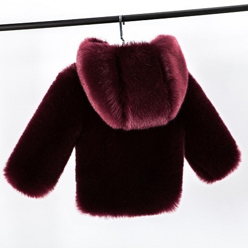 Kids Girls' Faux Fur Coat Solid Color Active Outdoor Cotton Coat Outerwear 2-12 Years Fall Black thickened Purple thickened Light gray thickened4