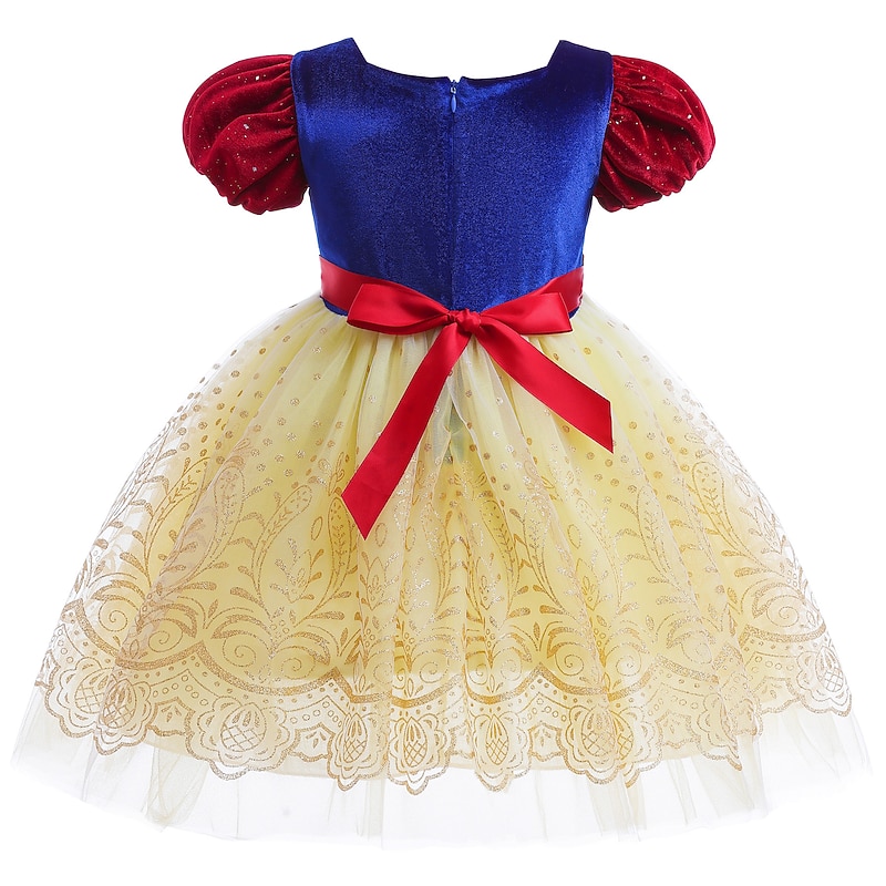 Snow White and the Seven Dwarfs Snow White Fairytale Princess Flower Girl Dress Theme Party Costume Tulle Dresses Girls' Movie Cosplay Halloween Blue Dress Carnival Masquerade World Book Day Costumes3