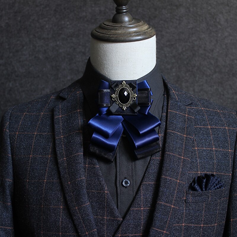 Men's Fashion Bow Tie Solid Color Black Yellow Red 2023