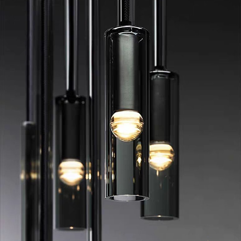 7cm LED Pendant Light Nordic Design Long Tube Mid Century Adjustable Hanging Lighting Kitchen Island Pendant Light for Dining Living Room Bedroom  220-240V3