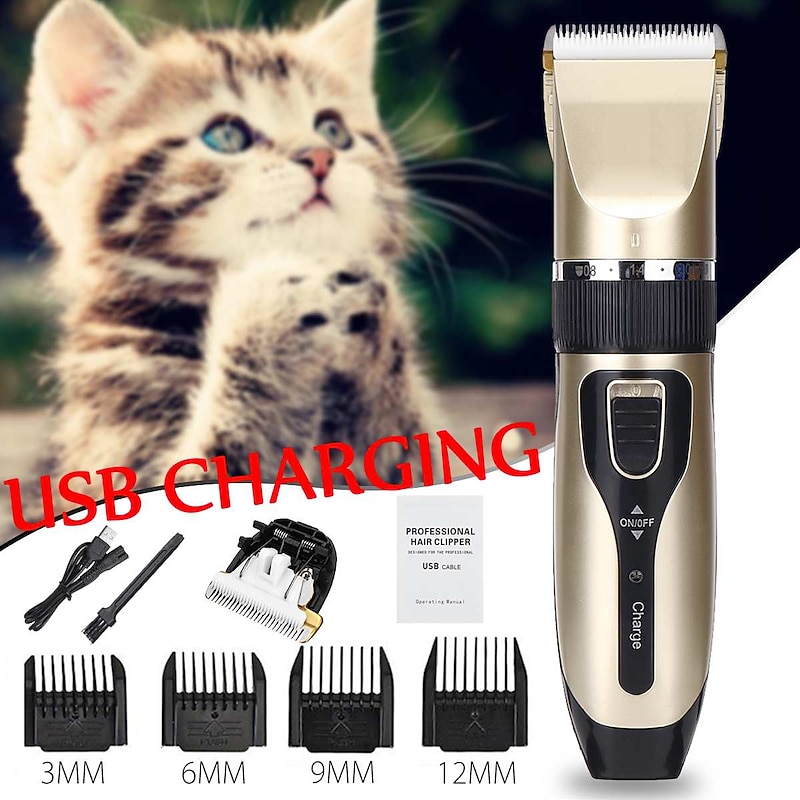 Professional Pet Cat Dog Hair Trimmer Animal Grooming Clippers Cat Cutter Pet Shaver USB Electric Clipper Hair Cutting Machine2