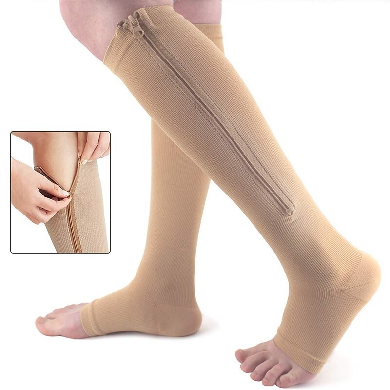 A Pair Sports Pressure Socks Compression Zipper Socks Long Leg Elastic Socks Compression Socks3