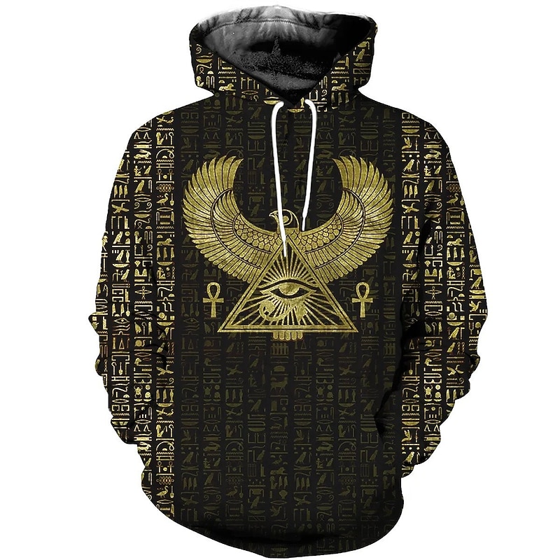 Ancient Egyptian Deities God Eye Of Horus Hoodie Cartoon Manga Anime 3D Front Pocket Graphic For Couple's Men's Women's Adults' 3D Print3