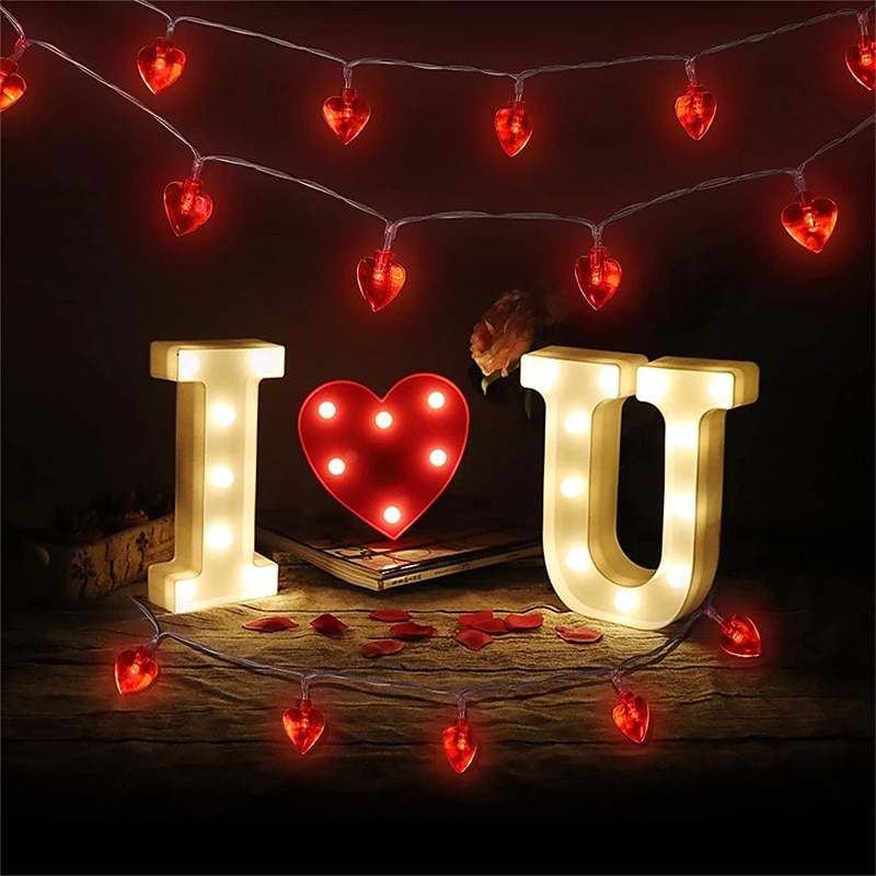 Valentine Lights Heart Shape 3m String Lights 20leds with Remote Controller Romantic Fairy Garland Lamp for Wedding Holiday Party Indoor Outdoor Decor4