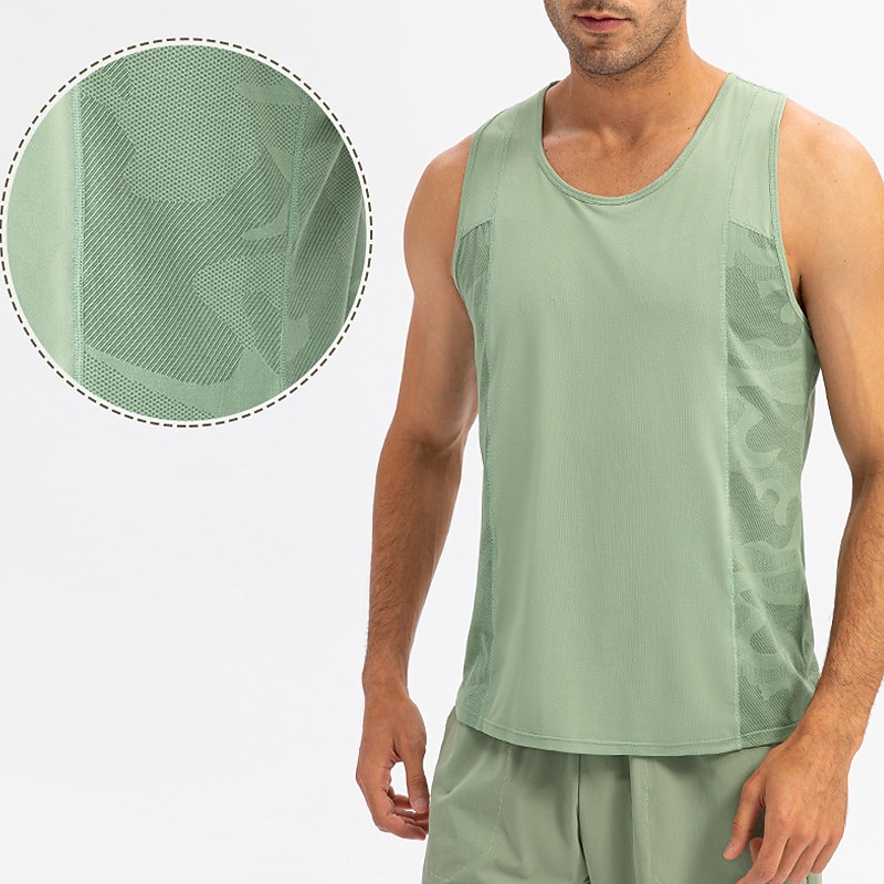 Men's Tank Top Vest Top Undershirt Muscle Shirt Sleeveless U Neck Summer Plain Fashion Streetwear Classic Style Vacation Sports & Outdoor Athleisure Black Blue Green Top Tee for Men