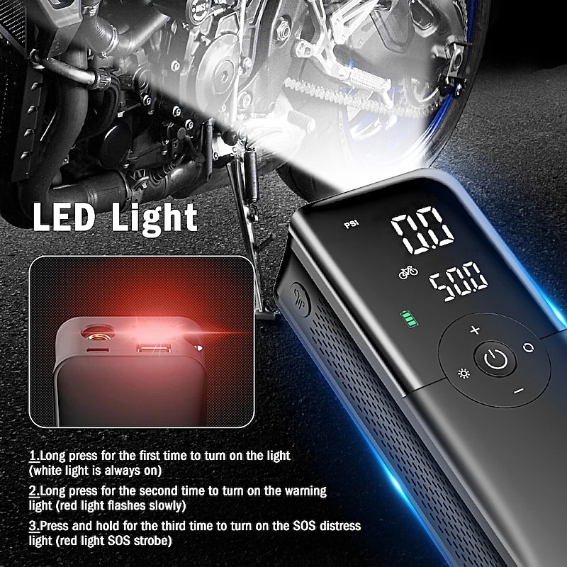 Air Compressor 12V Air Pump For Car Portable Tyre Inflator Electric Motorcycle Pump Air Compressor For Car Motorcycles Bicycles2