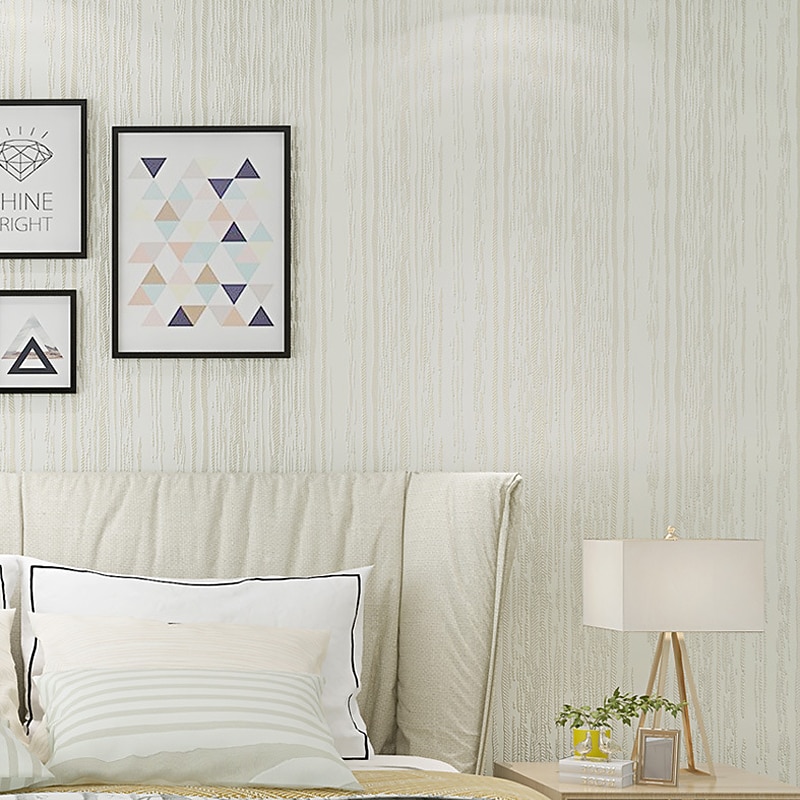 Stripe Wallpaper Wall Covering Sticker Film Peel and Stick Self Adhesive Embossed Non-woven Fabric Home Décor 300x53cm/118.11x20.87inch3