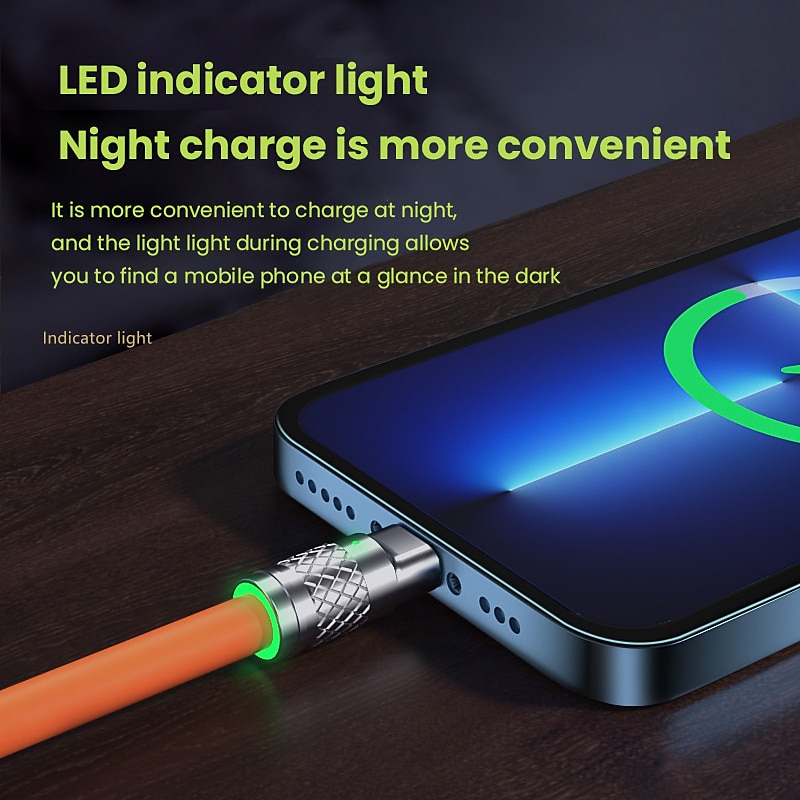 3.3ft 120W 3-In-1 Multi Fast Charging Nylon Braided Cable USB Charger Cord With 3 Different Ports (USB C/Micro/Lightning)3