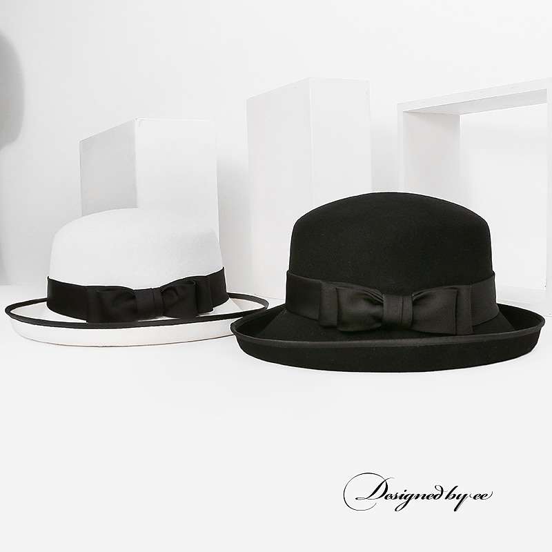 Hats 100% Wool Fedora Hat Formal Tea Party Elegant With Bowknot Headpiece Headwear3