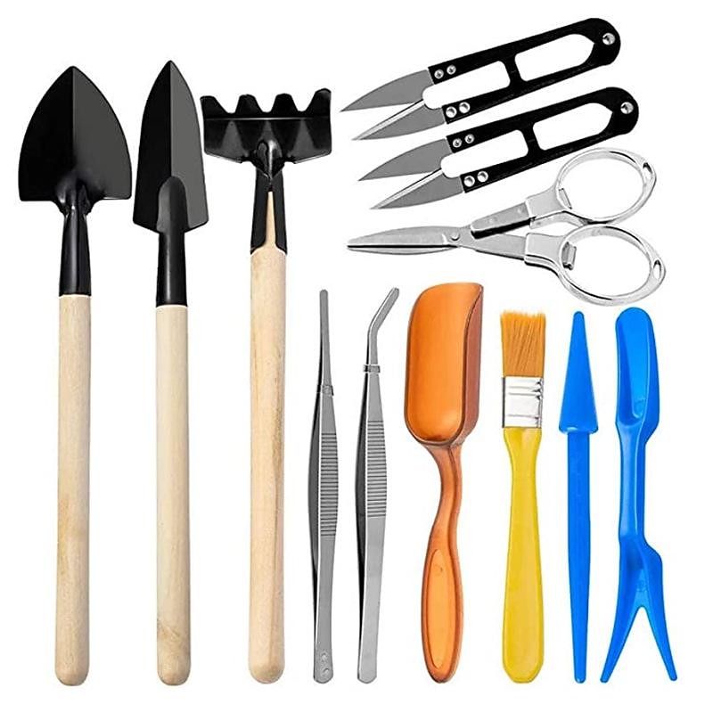 Succulent Tools, Mini Garden Tool Set, Transplanting Tools Set, Succulent Care kit for Succulent Miniature Gardening Plant, Multi, 12 Pcs
