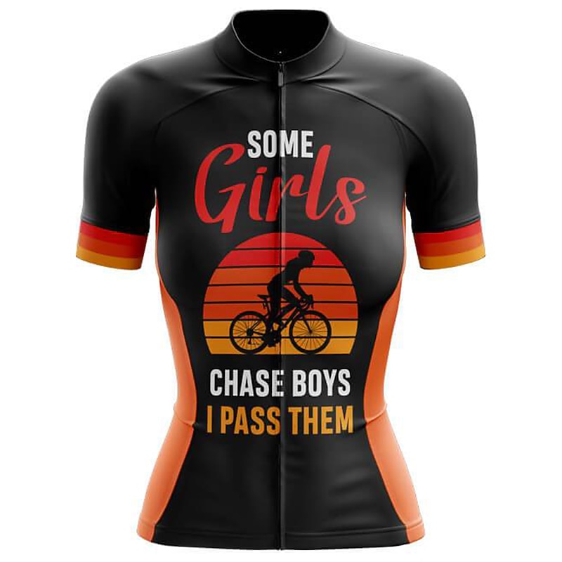 Women's Cycling Jersey Graphic Funny Short Sleeve Bike Jersey Top with 3 Rear Pockets Mountain Bike MTB Road Bike Cycling Quick Dry Reflective Strips Back Pocket Moisture Wicking Sports Black Yellow4