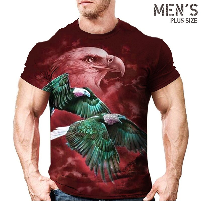 Men's Plus Size T Shirt Big and Tall Graphic Crew Neck Print Short Sleeve Spring & Summer Vintage Streetwear Comfortable Vacation Casual Tops3