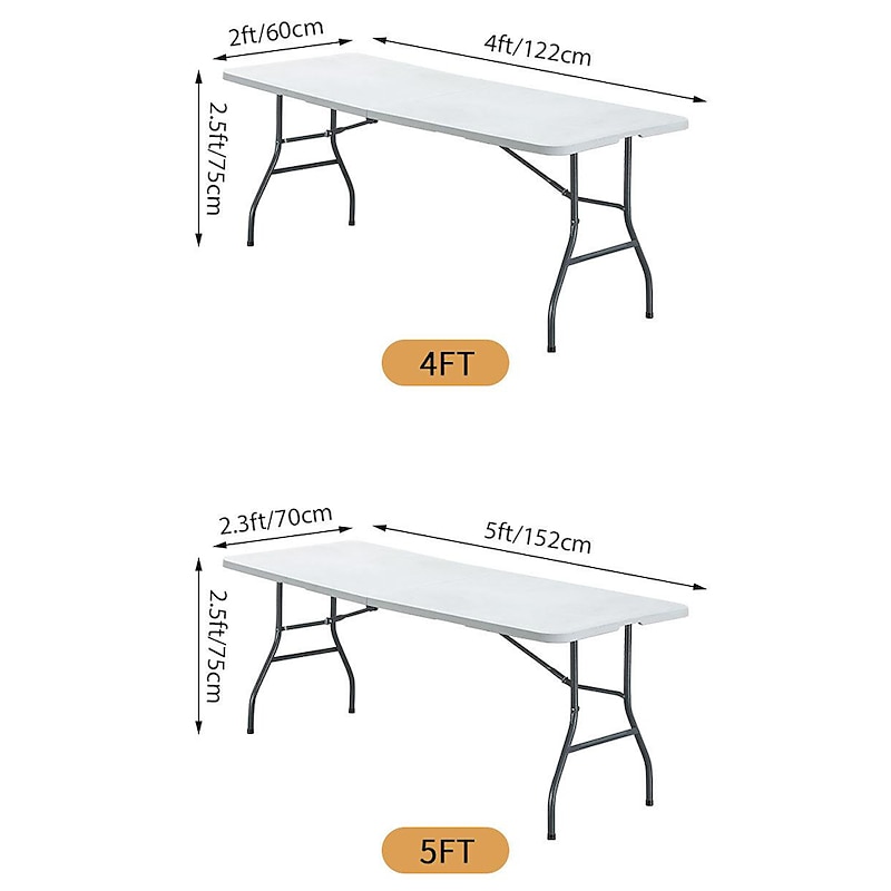Stretch Spandex Table Cover for Standard Folding Tables - Universal Rectangular Fitted Tablecloth Protector for Wedding, Banquet and Party3