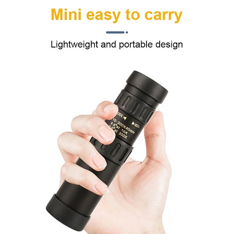 Retractable Monocular 10-300X40mm Long Range Mini with Zoom Magnification for Travel Hunting Camping and Outdoors3
