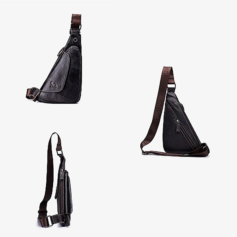 Men's Cowhide Leather Sling Bag - Vintage Crossbody Shoulder Bag for Travel, Outdoor, and Daily Use3
