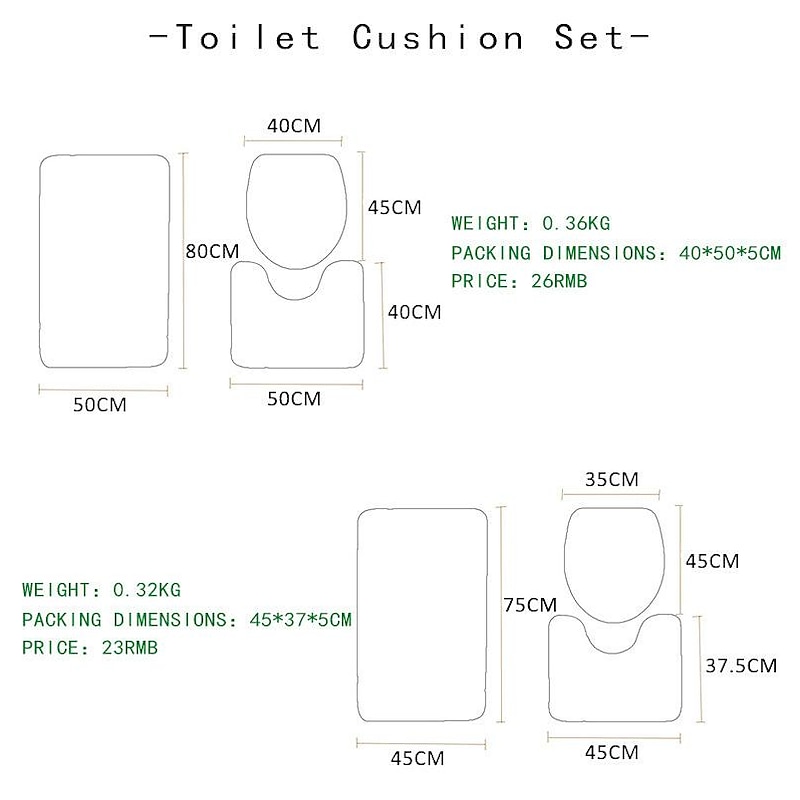 Set of 3 Pieces Bath Mat Non-slip Bathroom Rug, U Shaped Contour Rug & Toilet lid Cover, Marble Texture Bath mat, Non Slip & Soft Absorbent Polyester Carpet3