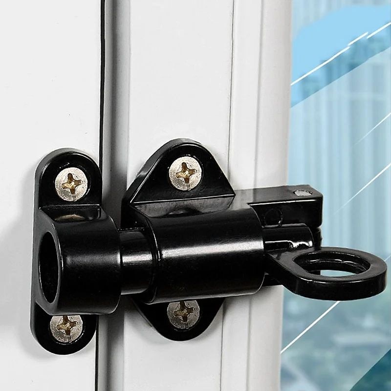 Aluminum Alloy Bolt Lock Self-Closing Automatic Latch Window Gate Security Pull Ring Spring Bounce Door Bolt Latch Lock