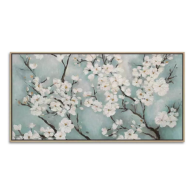 Handmade Oil Painting Canvas Wall Art Decoration Modern Abstract Flowers Plumeria for Home Decor Rolled Frameless Unstretched Painting2