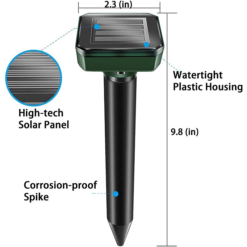 Solar Mole Repellent Ultrasonic Mole Repellent Solar Powered Outdoor Powered Sound Wave Deterrent for Lawn Garden2