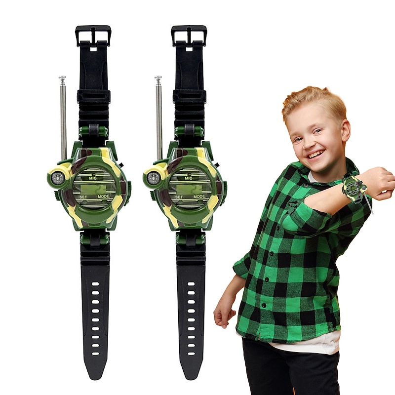 Walkie Talkies Watch 7-in-1 Function Spies Watch Toys Interphone Toy Built-in Microphone For Boy Girls 2PCS