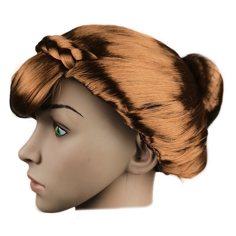 Frozen Fairytale Princess Anna Flower Girl Dress Theme Party Costume Girls' Movie Cosplay Cosplay Halloween Wig Black Brown Dress Halloween Carnival Masquerade Polyester World Book Day Costumes4