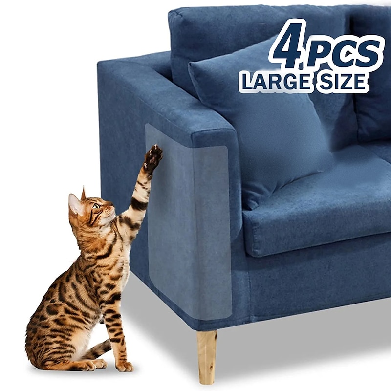 4 Pcs 14*48cm Couch Cat Scratch Guards Mat Scraper Cat Tree Scratching Claw Post Protector Sofa For Cats Scratcher Paw Pads Pet Furniture - Main Image