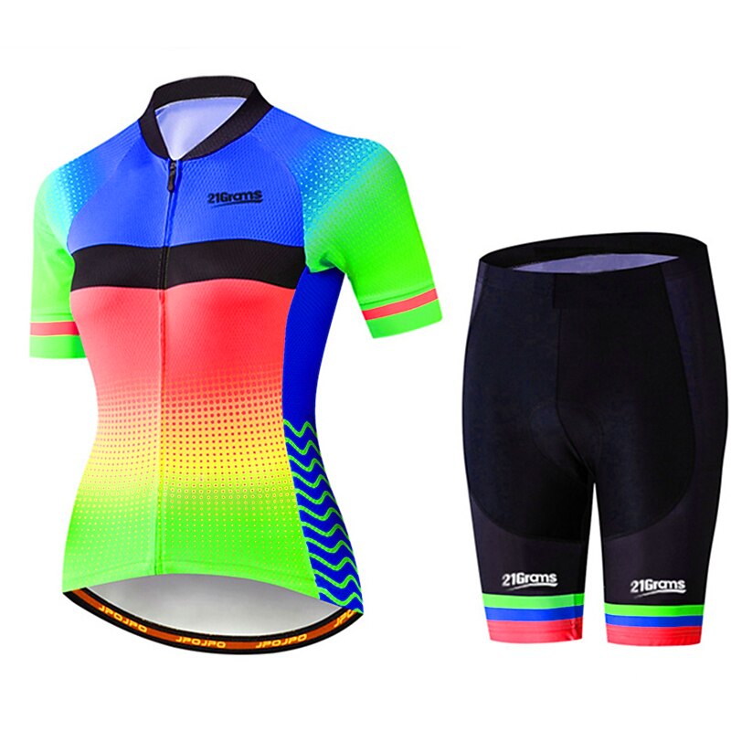 Women's Cycling Jersey with Shorts Short Sleeve Mountain Bike MTB Road Bike Cycling Pink Blue Orange Polka Dot Rainbow Gradient Bike Breathable Quick Dry Ultraviolet Resistant Spandex Sports Solid4