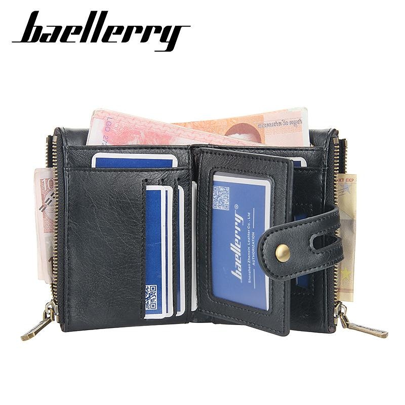 Card Holder Men Wallet Luxury Designer Purses Short Zipper Coin Purse  multi-card slot tri-fold wallet Card Holder With Chain2