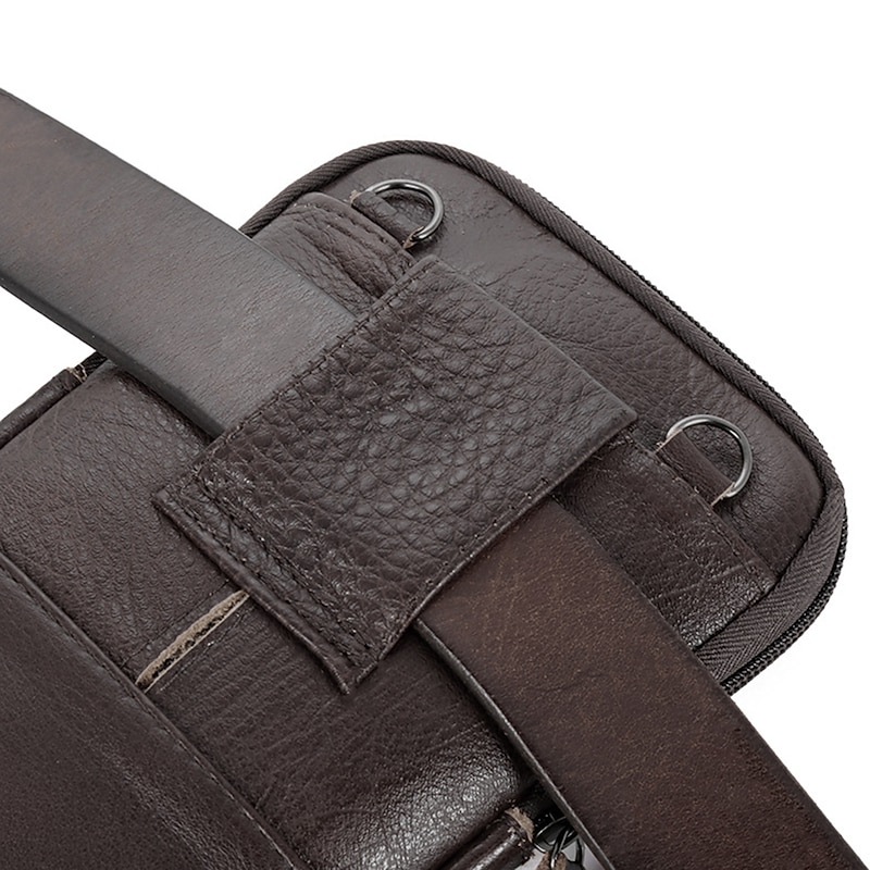 Men's Leather Crossbody Bag – Vintage Multi-Pocket Shoulder Bag for Travel & Everyday Use2