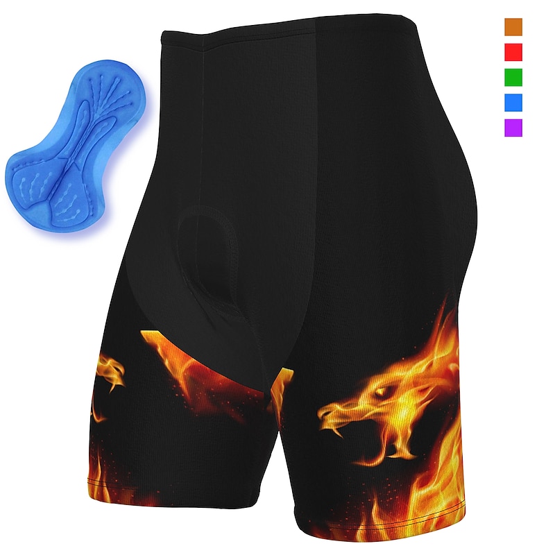 Men's Cycling Shorts Bike Shorts Graphic Patterned Bike Shorts Pants Padded Shorts / Chamois with 3 Rear Pockets Mountain Bike MTB Road Bike Cycling 3D Pad Cycling Quick Dry Reflective Strips Sports