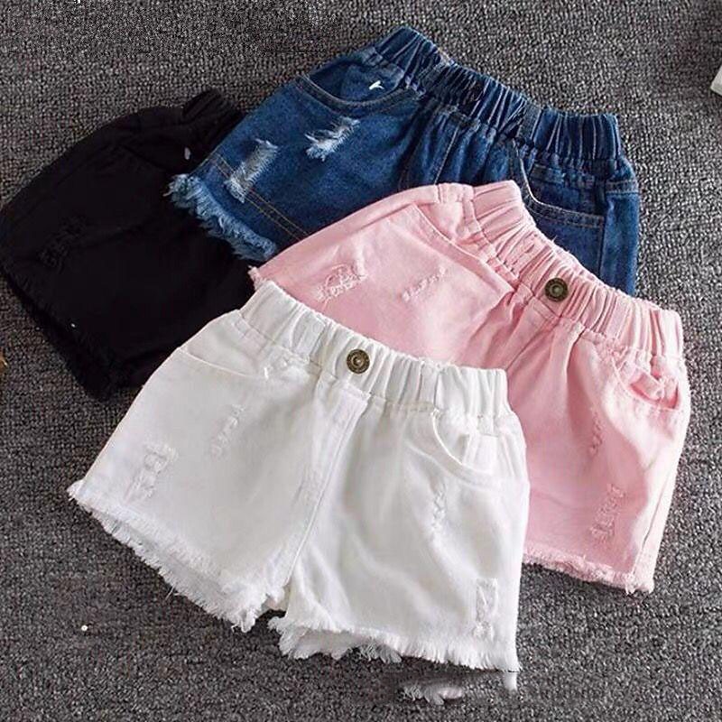 Girls Shorts Summer 2023 Style Children's Denim Pants Shorts Wear Hot Pants with Multi-Color