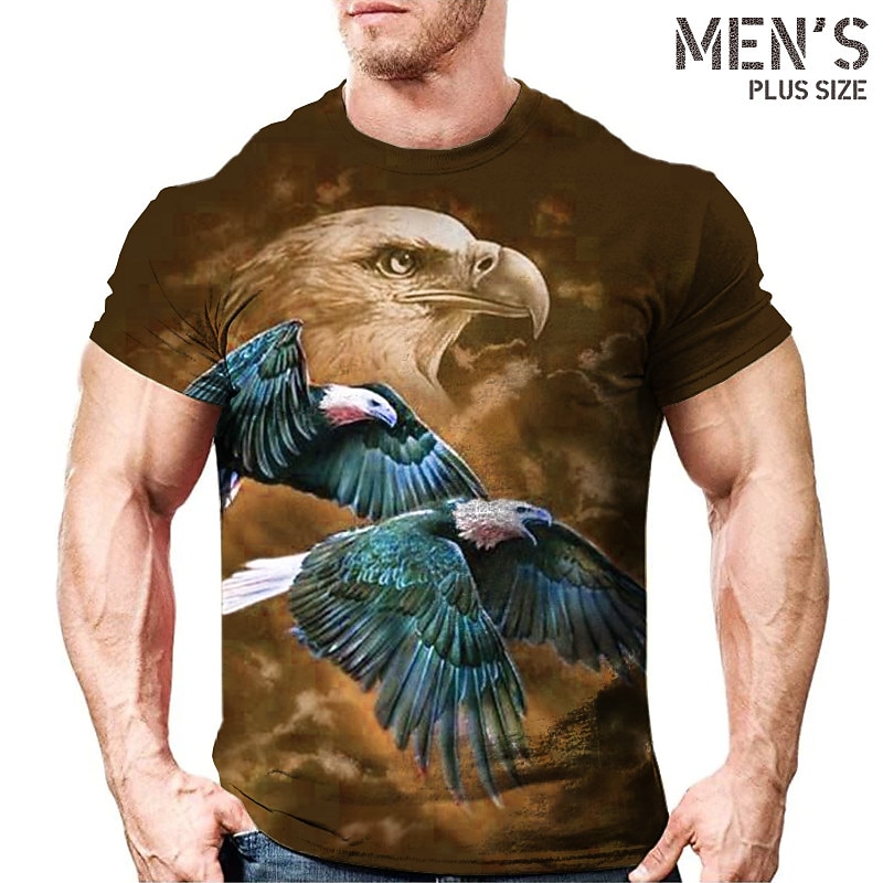 Men's Plus Size T Shirt Big and Tall Graphic Crew Neck Print Short Sleeve Spring & Summer Vintage Streetwear Comfortable Vacation Casual Tops2