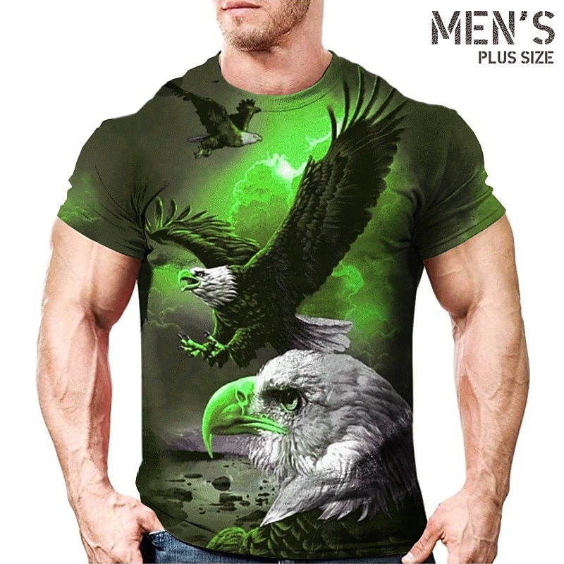 Men's Plus Size T shirt Tee Big and Tall Graphic Crew Neck Print Short Sleeve Spring & Summer Vintage Streetwear Comfortable Casual Sports Tops3