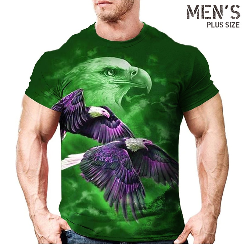 Men's Plus Size T Shirt Big and Tall Graphic Crew Neck Print Short Sleeve Spring & Summer Vintage Streetwear Comfortable Vacation Casual Tops4