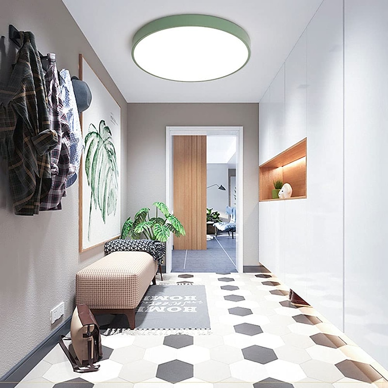 Flush Mount Ceiling Lighting Macaron 30cm Ceiling Light Flush Mount Chandelier Dimming Close to Ceiling Light Metal 3 Color Temperatures in One Acrylic Flush Mount,Metal Finish,Wet Location3