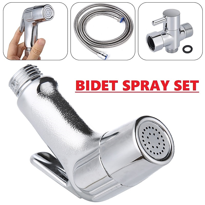 Handheld Toilet Bidet Sprayer Set Kit Stainless Steel Hand Bidet Faucet for Bathroom Handheld Shower Head Nozzle Hose Set Toilet Sprinkler Docking Hand Shower Head Handheld Toilet Sprayer Accessories3
