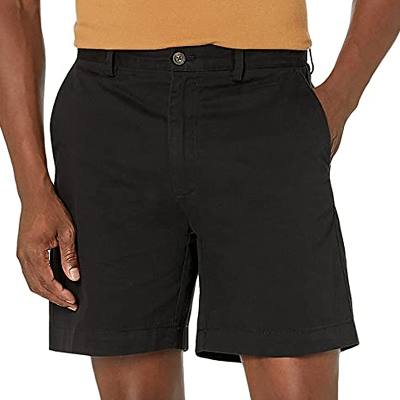 Men's Pink Shorts Shorts Chino Shorts Bermuda shorts Casual Shorts Pocket Elastic Waist Plain Comfort Knee Length Outdoor Daily Holiday 100% Cotton Streetwear Stylish ArmyGreen Black2