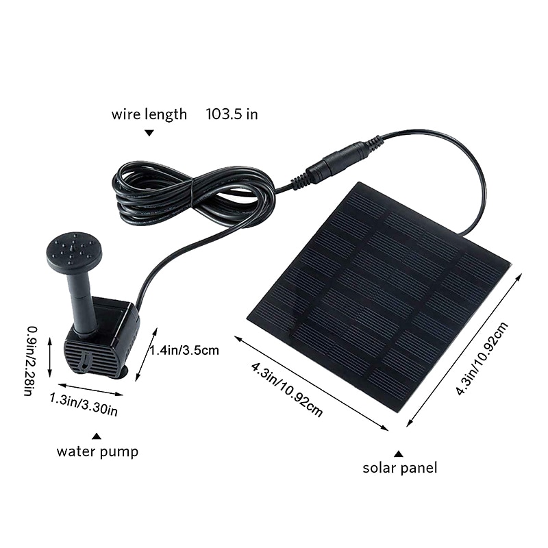 Solar Panel Powered Water Fountain Pool Pond Garden Water Sprinkler Sprayer with Water Pump Spray Heads2