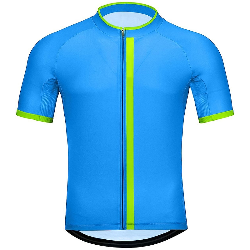 Men's Cycling Jersey Solid Color Short Sleeve Bike Top with 3 Rear Pockets Mountain Bike MTB Road Bike Cycling Quick Dry Reflective Strips Back Pocket Moisture Wicking Sports Black Blue Orange3