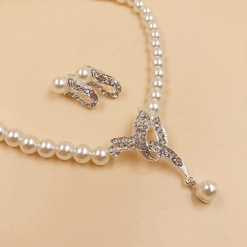 Bridal Jewelry Sets 1 set Alloy 1 Necklace Earrings Women's Fashion Stylish Luxury Classic Precious Geometric Jewelry Set For Wedding Wedding Guest Special Occasion3