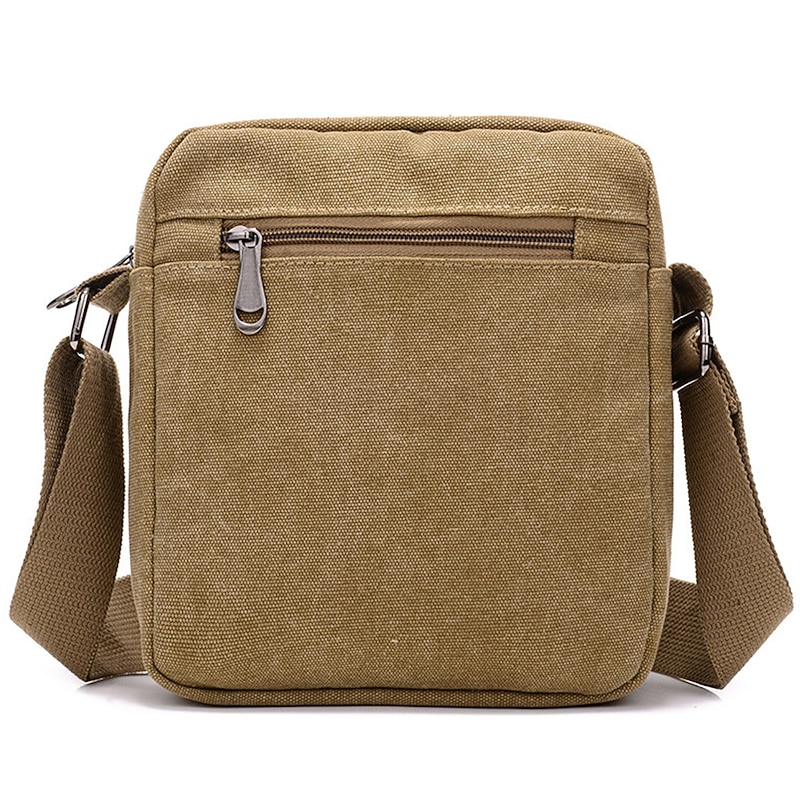 Men's Canvas Crossbody Messenger Bag - Durable Small Shoulder Bag with Adjustable Strap for Travel and Daily Use4
