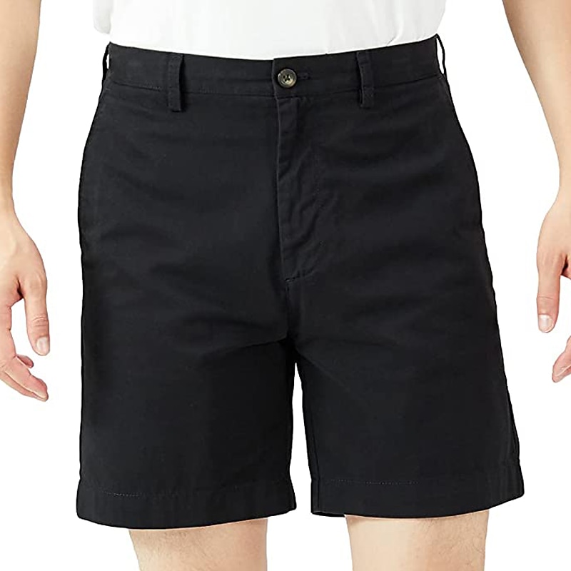 Men's Pink Shorts Shorts Chino Shorts Bermuda shorts Casual Shorts Pocket Elastic Waist Plain Comfort Knee Length Outdoor Daily Holiday 100% Cotton Streetwear Stylish ArmyGreen Black3