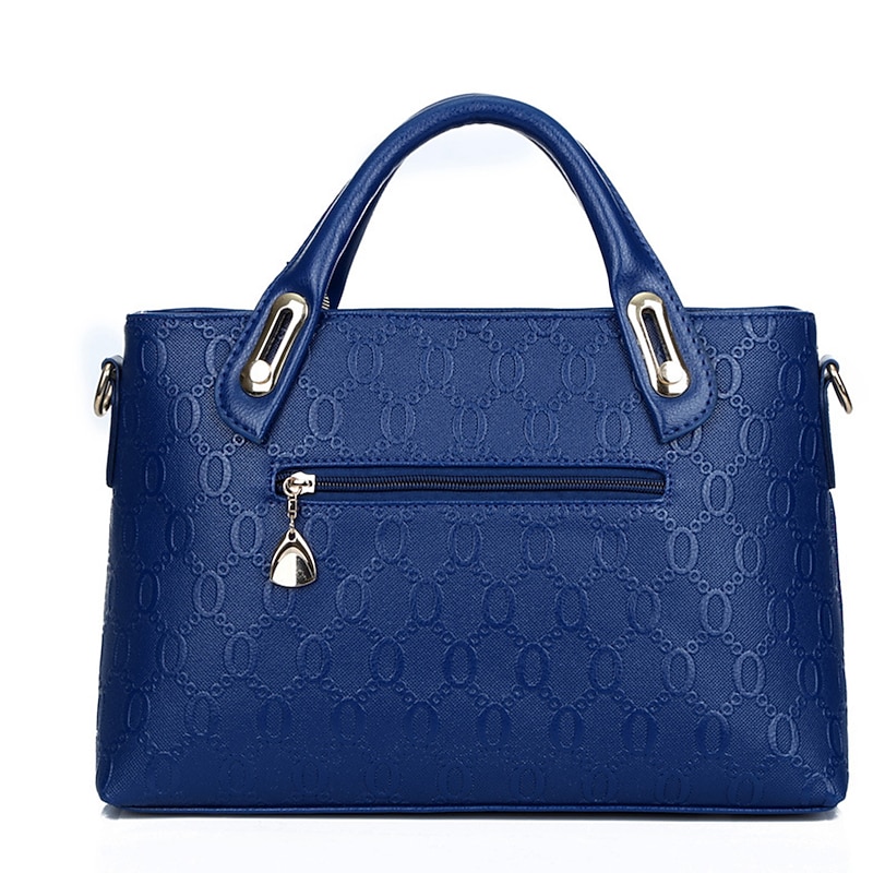 Women's 4-Piece Blue Handbag Set with Teddy Bear Charm - Stylish and Functional for Daily Use4