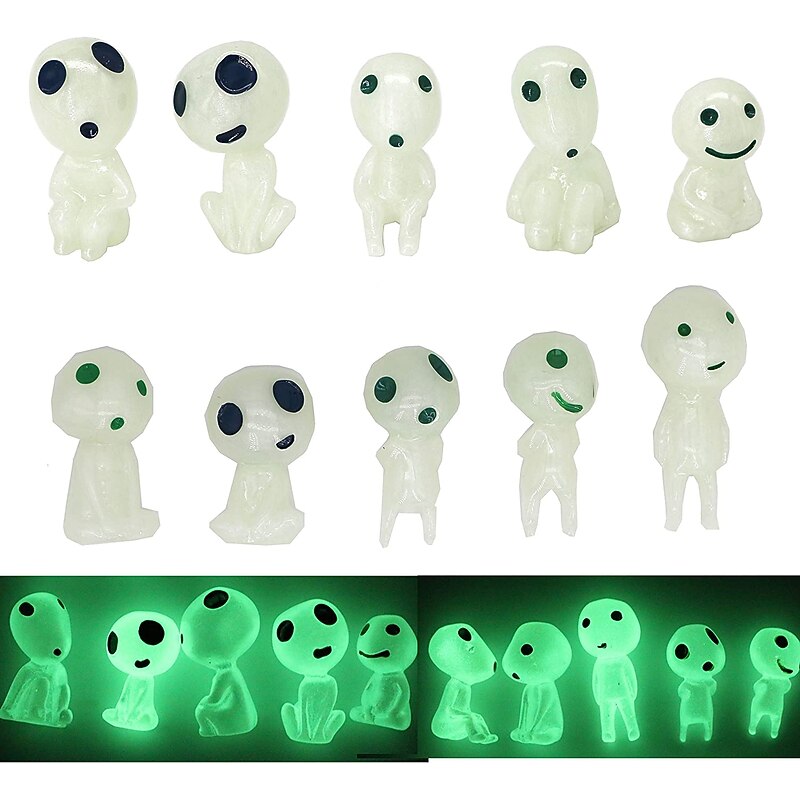 5pcs Luminous Tree Elves Spirit Princess Mononoke Micro Landscape Figure Ornament Glowing Miniature Gardening Potted Decor2