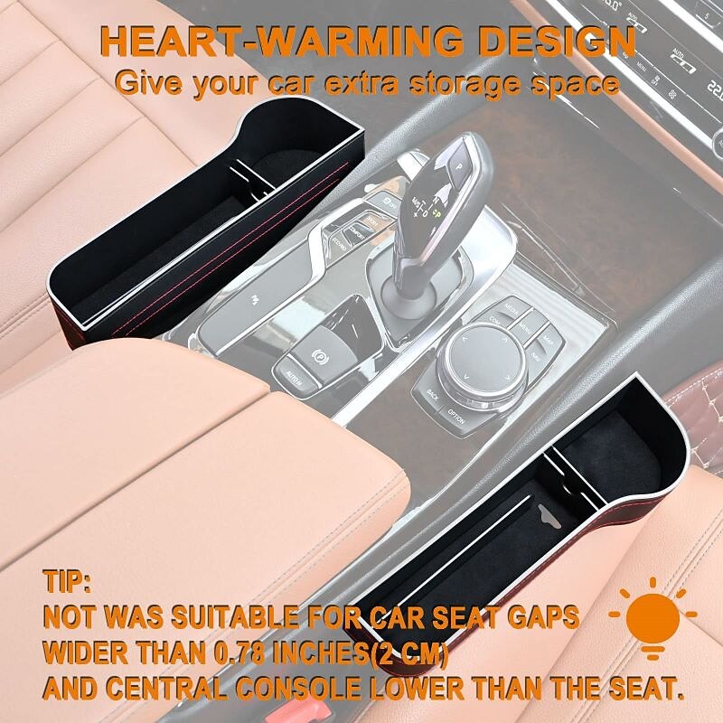 Leather Car Seat Gap Filler Organizer with Cup Holder, Multifunctional Storage Box for Vehicle Seat Side 5