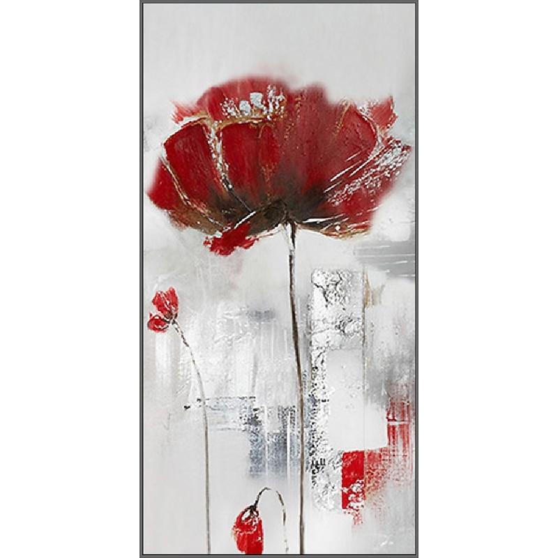 Handmade Hand Painted Wall Art Modern Abstract Red Flower Home Decoration Decor Rolled Canvas No Frame Unstretched3
