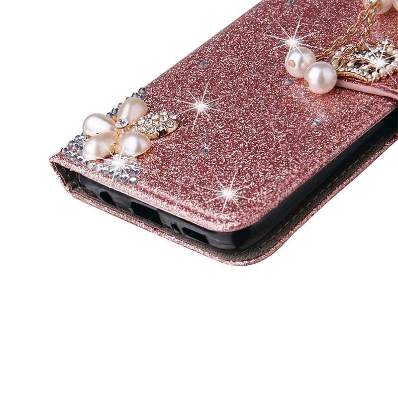 Phone Case For Samsung Galaxy S25 S23 S22 S21 FE S21 Ultra Plus A35 5G A54 A73 A53 A33 Wallet Case Rhinestone With Card Holder Magnetic Flip Glitter Shine Crystal Diamond PU Leather3