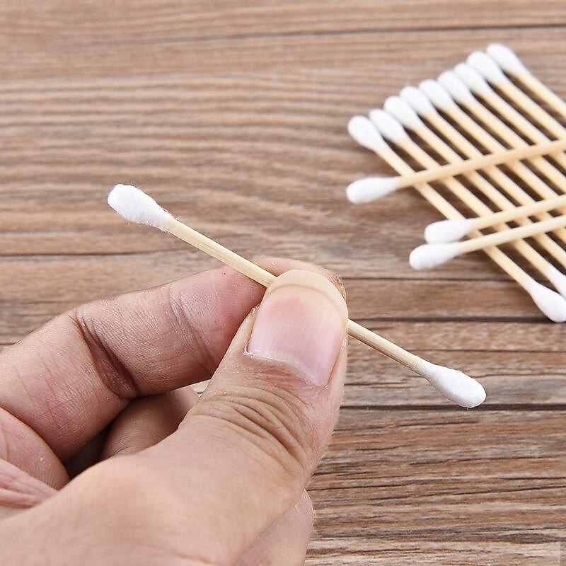 3Packs/300pcs Cotton Swab Double-End Wooden Swab Cotton Swab Cotton Swab Ear Tampon Baseball Makeup Removal Cotton Swab2